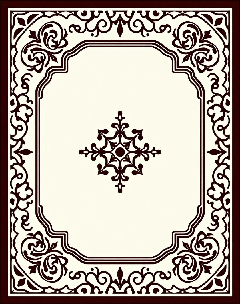Classic Filigree Pattern Frame Rug