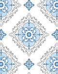 Blue Floral Mandala Pattern Rug