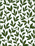 Green Leafy Branch Patterned Rug