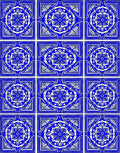 Intricate Blue White Geometric Floral Rug