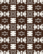Decorative Damask Pattern With Floral Elements Rug