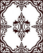 Ornate Scrollwork Baroque Pattern Design Rug