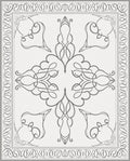 Sophisticated Grey Swirl Border Pattern Rug