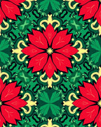Vibrant Red Floral Emerald Medallion Rug