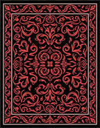 Coral Floral Intricate Patterned Rug