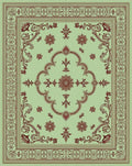 Ornate Swirl Floral Border Design Rug