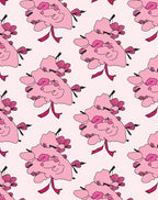 Pink Floral Sketch Pattern Design Rug