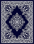 Intricate Floral Mandalas Bordered Rug