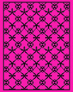 Vibrant Pink Lattice Patterned Rug