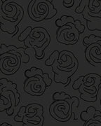 Subtle Black Floral Abstract Design Rug