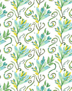 Whimsical Floral Print With Swirls Rug