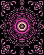 Vibrant Pink Yellow Radial Pattern Rug