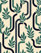 Retro Leafy Vine Pattern Rug