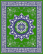 Green Mandala Floral Pattern Rug