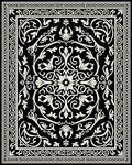 Classic Floral Scrollwork Square Pattern Rug