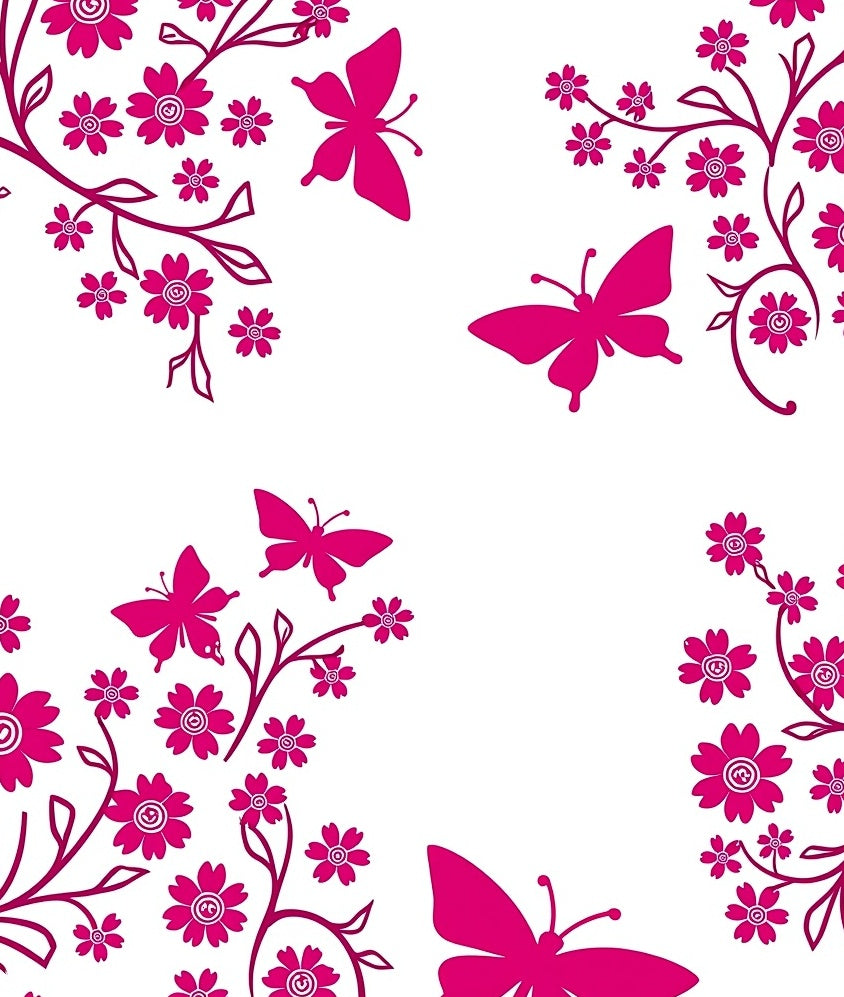 Floral And Butterfly Garden Design Rug