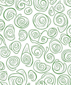 Green Swirling Shell Abstract Rug