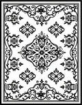 Ornate Black White Traditional Patterns Rug