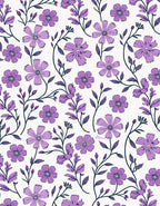 Purple Blossoms With Vines Pattern Rug