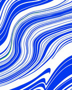 Bold Blue White Winding Lines Rug