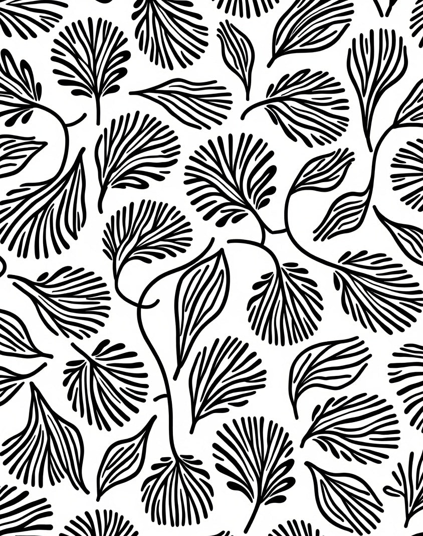 Organic Swirl Leaf Pattern Rug