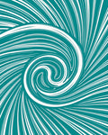 Teal And White Swirl Pattern Rug