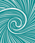 Teal And White Swirl Pattern Rug