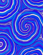 Vibrant Blue Swirl Marbled Pattern Rug