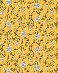 Yellow Floral Vines Pattern Rug