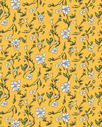 Yellow Floral Vines Pattern Rug