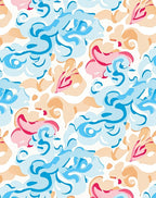 Abstract Swirls In Cool Ocean Hues Rug