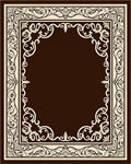 Classic Scrollwork Ornate Border Design Rug