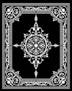 Elegant White Floral Frame Design Rug