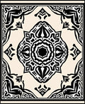Elegant Black White Mandala Pattern Rug