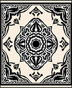 Elegant Black White Mandala Pattern Rug