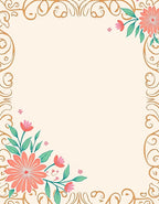Floral Scrollwork Inspired Vintage Design Rug