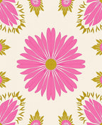 Retro Pink 2 Tone Floral Pattern Rug