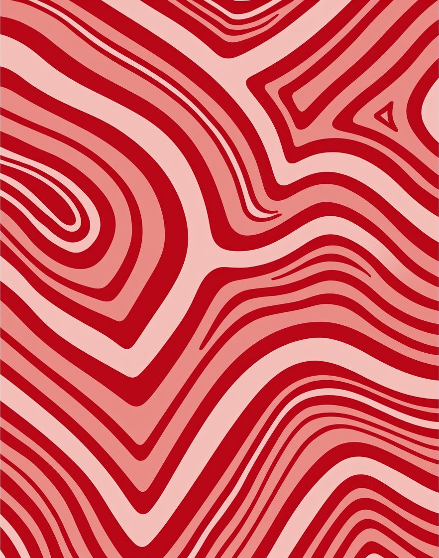 Red Swirl Stripe Pattern Rug