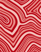Red Swirl Stripe Pattern Rug