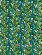 Floral Vine Pattern With Light Blue Accents Rug