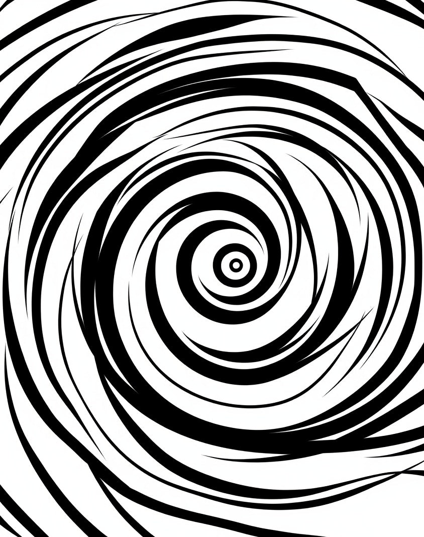 Black and White Swirl Pattern Rug