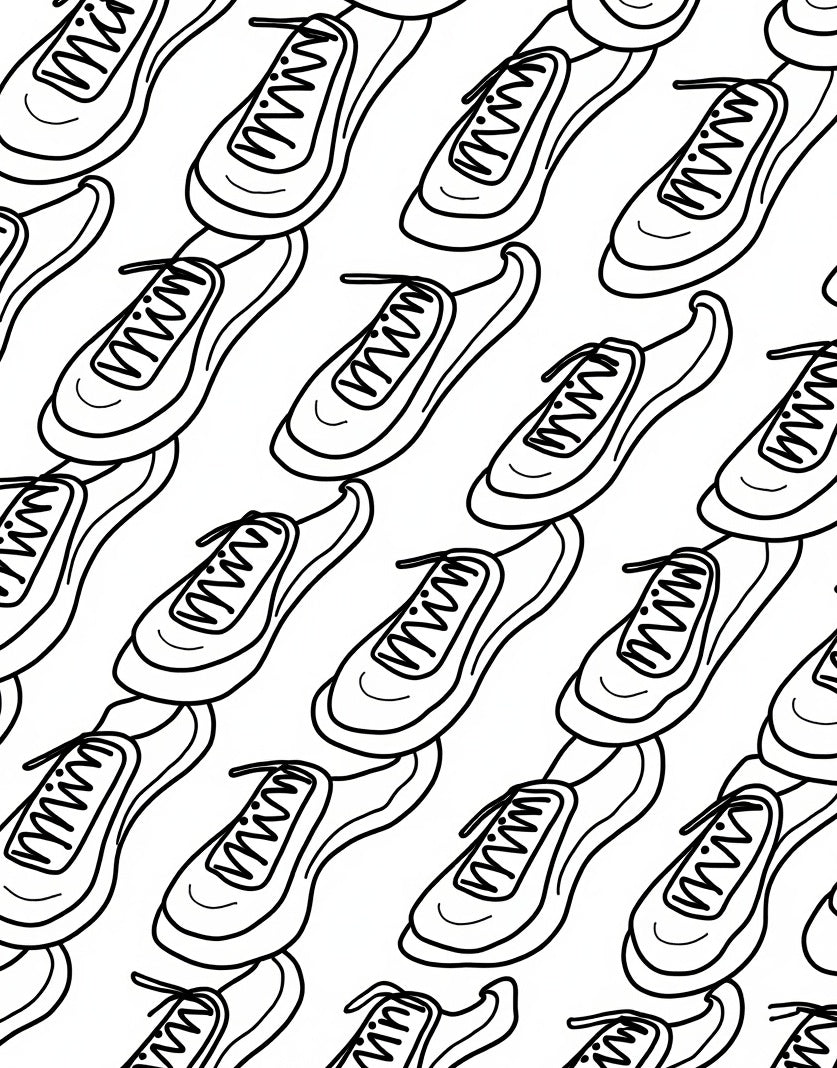 Athletic Shoe Pattern Print Rug