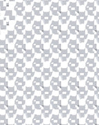 Modern White Interlocking Square Pattern Rug