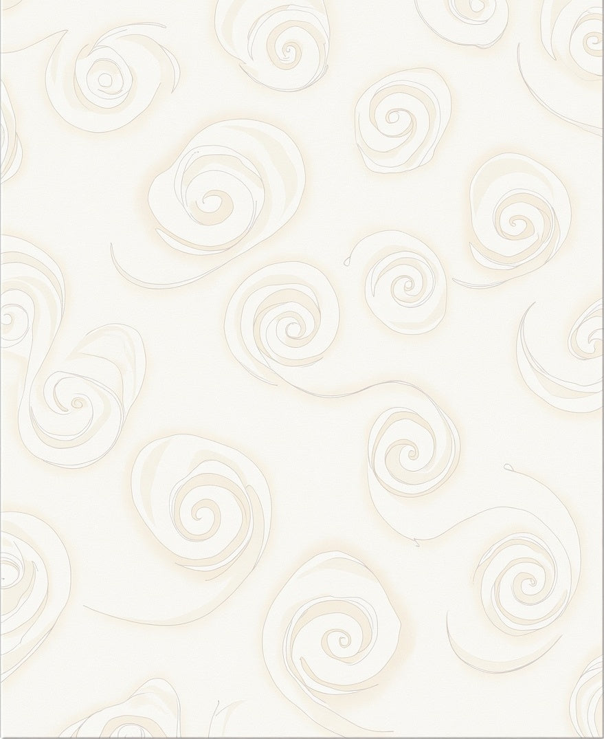 Cream Swirl Abstract Pattern Rug
