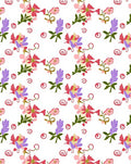 Whimsical Floral Pattern with Swirl Accents Rug