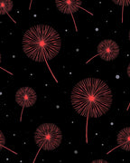 Abstract Red Dandelion Pattern Rug