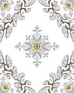Ornate Floral Medallion Pattern Rug