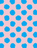 Whimsical Blue Circles Pink Pattern Rug