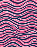Pink Navy Wave Pattern Rug