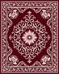 Elegant Floral Swirl Border Design Rug
